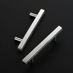 Ravinte Brushed Nickel Cabinet Handles 10 Pack 3-3/4 inch Satin Nickel Square Cabinet Pulls Silver Hardware for Kitchen Cabinets 6 inch Overall Length Stainless Steel Drawer Pulls