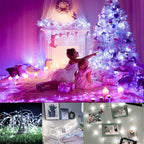 Decute 500LED 164ft Fairy String Lights Cool White Christmas Light Silver Wire w/Remote, Firefly Lights Starry Light for DIY Christmas Tree Costume Wedding Party Table Centerpiece Decor