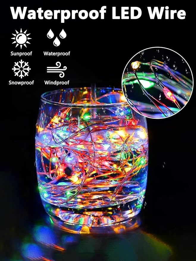 3 Pack Fairy Lights Battery Operated with Remote Control Timer, 26 FT 80 LED String Lights Outdoor Indoor, 8 Mode Twinkle Lights for Christmas Party Wedding Birthday Bedroom Decoration (Multicolor)