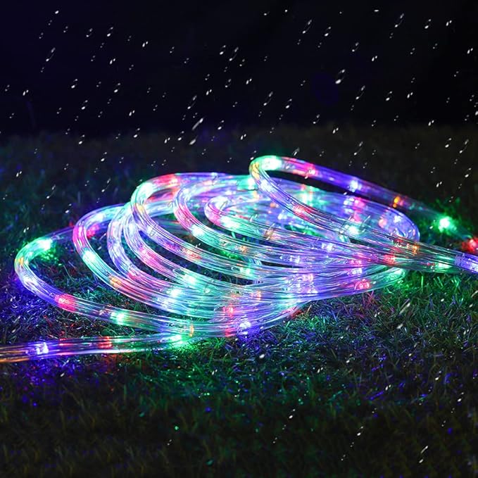 50ft 360 LED Waterproof Rope Lights, 110V Connectable Indoor Outdoor Colored Led Rope Lights for Outside, Deck, Patio, Pool, Camping, Bedroom Decor, Landscape Lighting and More (Multicolor)