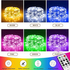 6PCS Multicolor Fairy Lights Battery Powered with Timer, 7ft 20LEDs Twinkle Mini Lights with Remote,Waterproof Small Silver Wire Firefly Starry for DIY Wedding Party Christmas