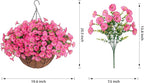 Artificial Faux Hanging Flowers Plants Baskets for Outdoors, Fake Silk Morning Glory in Planter UV Resistant Realistic Artificial Flower for Outside Porch Patio Balcony Garden Yard Home Decor