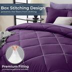 HEVUMYI Purple & Light Purple Full Comforter Set - 7-Piece All Season Bed in a Bag Full, Ultra Soft Bedding Set with Comforter, Flat Sheet, Fitted Sheet, Pillowcases, Pillow Shams