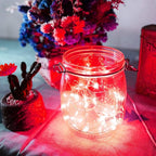 Led Fairy Lights Battery Operated, 1 Pack Mini Battery Powered Copper Wire Starry Fairy Lights for Bedroom, Christmas, Parties, Wedding, Centerpiece, Decoration (5m/16ft Red)