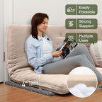 ZonLi Japanese Floor Futon Mattress Twin Size 75"x 39", 100% Cotton Cover 4'' Thicken Tatami Mattress, Foldable Sleeping Pad, Portable Dormitory Tatami Mat, Roll Up Floor Lounger Bed for Adult (Khaki)