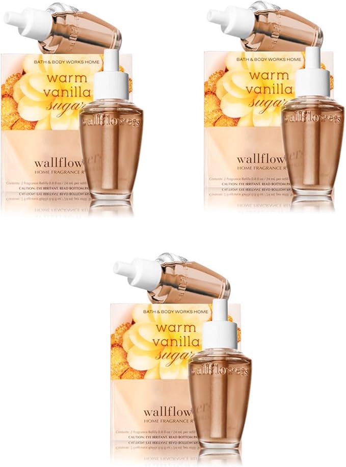 Bath & Body Works Lot of 6 Signature Collection WallFlower Refill Bulbs (Warm Vanilla Sugar)