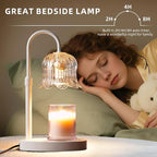 Candle Warmer Lamp with Timer: White Scented Candles Heating Lights Home Decor Table Lights for Home Living Bedroom Decorative