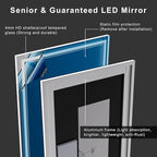 36''x36'' Lighted Mirrors for Bathroom Wall Backlit + Front Lit, Rectangular LED Bathroom Mirror Frameless with Lights Anti Fog, Dimmable, 3 Colors,Tempered Glass, Shatter-Proof
