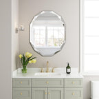Silver Wall Mirror-Beveled Edge Frameless Mirror for Bathroom, Vanity, Bedroom, Rectangle Mirrors（24X30inch）