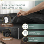 100% Cotton Sheets King Size Sheets Set with Fitted Sheet & Pillowcase Sets, 800 Thread Count Sateen Weave 4 piece Deep Pocket King Sheet Set, Soft & Comfy Naturally Cool Luxury Bedding- Charcoal