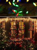Twinkle Star 2 Pack Battery Operated Christmas Lights, Total 32 FT 100 LED Outdoor Christmas Lights with 8 Modes, Xmas Tree Lights Waterproof for Patio Garden Party Wedding Holiday Decor Multicolor