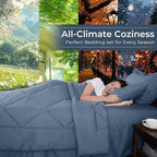 HEVUMYI Dusty Blue Full Comforter Set - 7-Piece All Season Bed in a Bag Full, Ultra Soft Bedding Set with Comforter, Flat Sheet, Fitted Sheet, Pillowcases, Pillow Shams