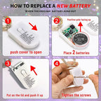 6PCS Purple Fairy Lights Battery Powered with Timer, 7ft 20LEDs Twinkle Mini Lights with Remote,Waterproof Small Silver Wire Firefly Starry for DIY Wedding Party Christmas