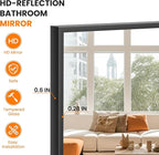 Bathroom Vanity Mirror for Wall, 2 Pack 36" x 24" Metal Framed Rectangular Bathroom Wall Mirror for Over Sink, HD Shatterproof Glass, Hangs Horizontally or Vertically(Black)