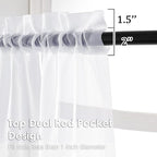 OVZME White Sheer Curtains 84 inches Long 2 Panels Set, Sheer White Curtains for Living Room/Bedroom, Rod Pocket Light Filtering Sheer Drapes, Airy Lightweight Window Treatments, Each 42W x 84L
