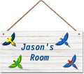 Personalized Sign Cute Bird Room Décor Kids Room Decor, Little Man Cave Wall Art Decor for Nursery, Flying Parrot Nursery Door Decor for Toddler Baby Boys Room