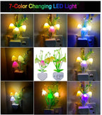 AUSAYE Sensor Night Light Plug in Mushroom Light LED Color Changing Nightlights for Kids, Adults, Bedroom, Bathroom,Hallway, Stairs, Kitchen Pack of 6