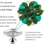 BLOSMON Teal Flowers Ball Decorations: 2 Pcs Fake Roses Flower Centerpiece for Wedding Table - Artificial Silk Kissing Bouquet Floral Arrangement for Home Party Event Decor