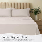 LuxClub 4 PC Sheet Set Bed Sheets Deep Pockets 16" Eco Friendly Wrinkle Free Cooling Machine Washable Hotel Bedding Silky Soft - Linen King