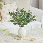 5 PCS 18 Inch Olive Tree Branches Greenery Stems Artificial Plants Faux Olive Branch for Vase Realistic Green Stem Home Decor Indoor