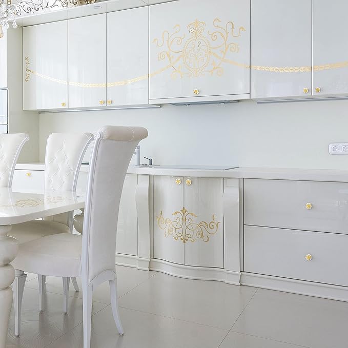 Ravinte Crystal Knobs for Dresser Drawers & Glass Cabinets - Diamond Shaped, 30 mm with Gold Base