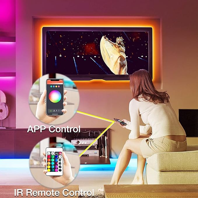 DAYBETTER Smart WiFi Led Lights, Tuya App Controlled, Compatible with Alexa and Google Assistant, Timer Schedule, RGB Strip Color Changing Décor for Bedroom Party Kitchen, 200ft