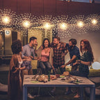 4 Pack Starburst Sphere Lights,200 LED Firework Lights, 8 Modes Dimmable Remote Control Waterproof Hanging Fairy Light, Copper Wire Light for Patio Parties Christmas (Battery Operated)
