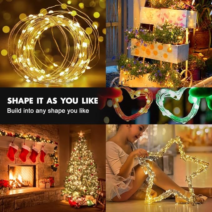 USB and Battery Operated Fairy Lights, 39Ft 120 LED Color Changing Fairy Lights with Remote and Timer, Battery Powered Twinkle String Lights for Bedroom, Party, Indoor Christmas Party Halloween Decor