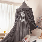 dix-rainbow Princess Decor Canopy for Kids Bed, Soft and Durable Bed Canopy for Girls Room Tent Canopy Dreamy Mosquito Net Bedding, Children Reading Nook Canopies Indoor(Grey)