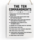 BELLOWDEER Inspirational Signs Gift 10 Commandments Wall Art Christian Bible Verse Wall Art Religious Home Wall Decor 8x10 Inches Scripture Wooden Hanging Sign for Living Room Bedroom Office