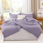 Litanika Grayish Purple Comforter Set Twin/Twin XL Size, 2 Pieces Lightweight Solid Bedding Comforter Set, All Season Fluffy Bed Set (66x90In Comforter & 1 Pillowcase)