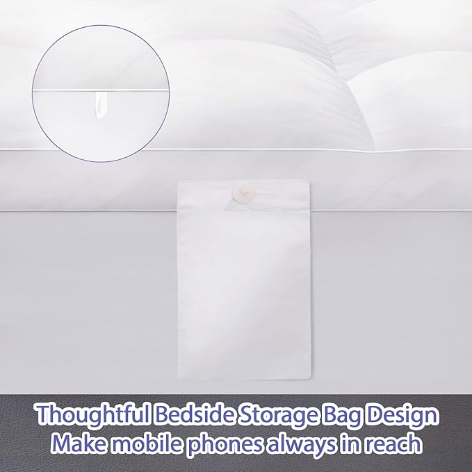 ABENE Mattress Topper for Back Pain Relief, Extra Thick Mattress Pad Pillowtop, Soft Mattress Protector Cover with 8"-21" Deep Pocket (Pure White, Twin, Feather Down)