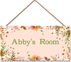 Personalized Sign Beautiful Flowers Themed Decor For Kids Room Nursery Door,Custom Name Nice Planet Wall Art Decor Decorative Plate for Boys Bedroom Girls Room Baby Game Room