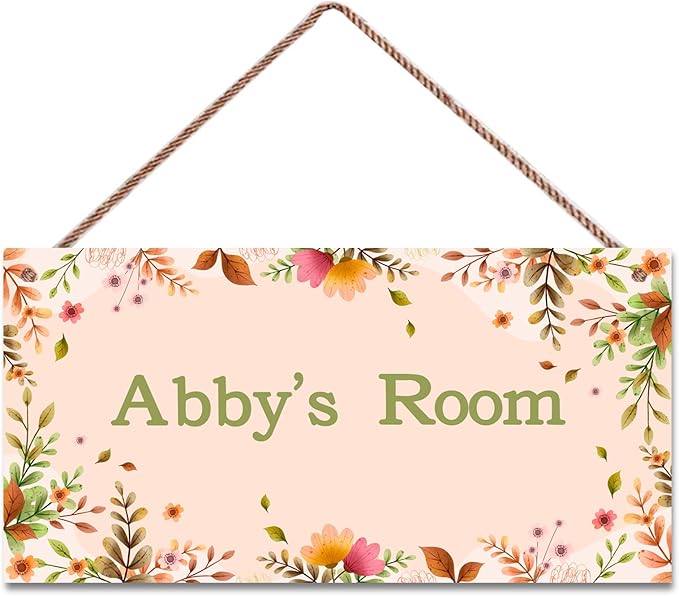 Personalized Sign Beautiful Flowers Themed Decor For Kids Room Nursery Door,Custom Name Nice Planet Wall Art Decor Decorative Plate for Boys Bedroom Girls Room Baby Game Room