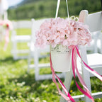 Auihiay 64pcs Hydrangea Artificial Flowers, Silk Hydrangea Heads with Stems, Pink Hydrangea Flowers for DIY Wedding Centerpiece Baby Shower Home Party Decor (Pink)