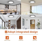 TALOYA 10 Inch Black LED Ceiling Light Fixture Flush Mount, 5-in-1 CCT Selectable (3000K/3500K/4000K/5000K/6500K), 2000LM 0.94inch Thickness Low Profile Surface Mounted Light Fixture for Hallway