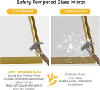36x30 Inch Gold Bathroom Mirrors for Over Sink, Rectangular Vanity Mirror, Aluminum Framed Mirrors, Tempered Glass, High-Definition Wall Mounted Mirror (Horizontal/Vertical)