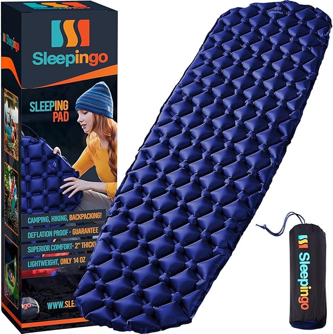 Ultralight Sleeping Mat - Inflatable & Compact Camping Air Mattress for Backpacking, Hiking- New
