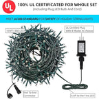 Upgraded 105FT 300LEDs Christmas Lights Outdoor Indoor String Lights 8 Modes Memory Function for Christmas Tree Party Decoration (Green)