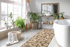 Custom Length Cut to Size Modern Farmhouse Carpet Runner Rug for Hallways, Non Slip Rubber Backed, 31 inch Wide X Customized Length, Geo Brown, 31 inch X 14 feet