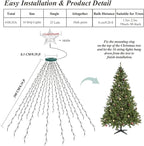 aneeway Christmas Tree Lights with Star Toppers, 410 LED Christmas Lights with 8 Modes & Memory Function, 6.6FT x 16 String Lights with Remote Control & Timing for Xmas Ornaments - Warm White