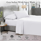 California Design Den 2-Pack Full Size Sheet Sets - 400 Thread Count 100% Cotton Sateen - Extra Soft, Breathable & Cooling Sheets, Wrinkle Resistant, 2 Sets of Deep Pocket Bed Sheets - Bright White