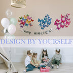 Butterfly Wall Decor 24/48 PCS, 3D Butterflies Stickers for Party Decorations with Magnets (Purple&red, 48)