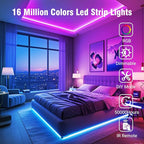 VOLIVO 300ft LED Strip Light Bluetooth, Color Changing LED Strip Lights for Bedroom, Music Sync RGB Lighting with 24Key Remote/APP Control for Home Decoration