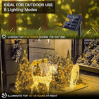 SUDDUS 2 Pack Total 66ft 200 Led Solar Fairy Lights Outdoor Waterproof, 8 Modes Twinkle Lights for Trees, Fence, Garden, Patio, Yard Decorations, Warm White