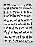 Ambesonne Dog Lover Tapestry, Silhouettes of Different Breeds of Dogs Chow Chow Shepherd Pinscher Spaniel, Wall Hanging for Bedroom Living Room Dorm Decor, 60" X 80", Black White