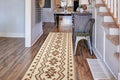 Custom Length Cut to Size Tribal Ethnic Southwestern Inspired Hallway Runner Rug, Non Slip Rubber Backed, 31 inch Wide X Customized Length, Aztec Beige, 31 inch X 18 feet
