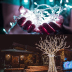 String Lights, 42ft Battery Operated String Lights, 120 Led IP65 Waterproof Outdoor Fairy Light with Timer 8 Modes for Bedroom,Garden,Party,Xmas Tree Indoor Outdoor Decorations, Cool White