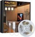 PAUTIX COB LED Strip with Motion Sensor,5V USB LED Tape Light 2700K Warm White,CRI90+ Super Bright,Dimmable Motion Activated LED Strip Light for Bedroom,Cabinets,Kitchen,Stair,Closet Lighting Projects