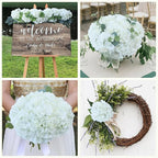 AVIVIHO 65Pcs White Hydrangea Artificial Flowers Bulk (Not Squished, No Steaming Need) Realistic Ivory Faux Hydrangeas Silk Flowers with Stems for Home,Weddings,Party,Centerpieces,Arch,Florals Decor